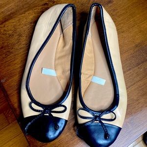 Tan and Black Ballerina Flats